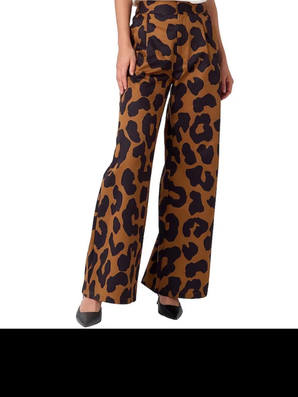 CROSBY by Mollie Burch Wide-Leg Leopard Print Pants in Brown and Black